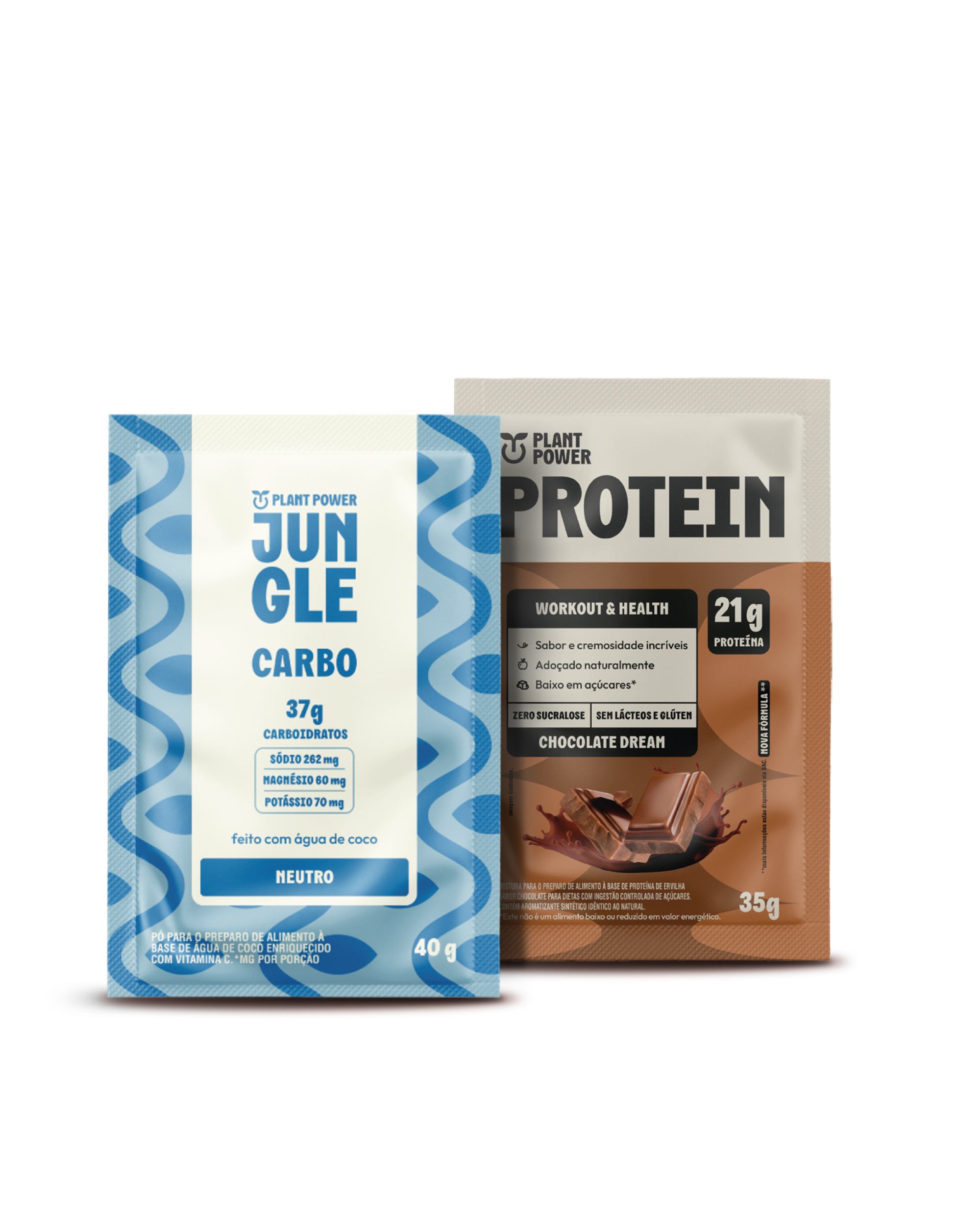 Jungle Carbo Neutro Sachê 40g (10 unidades) + Protein Chocolate Dream Sachê 35g (10 unidades)