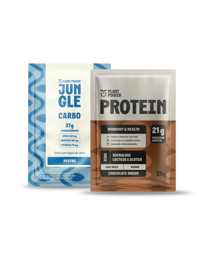 Jungle Carbo Neutro Sachê 40g (10 unidades) + Protein Chocolate Dream Sachê 35g (10 unidades)