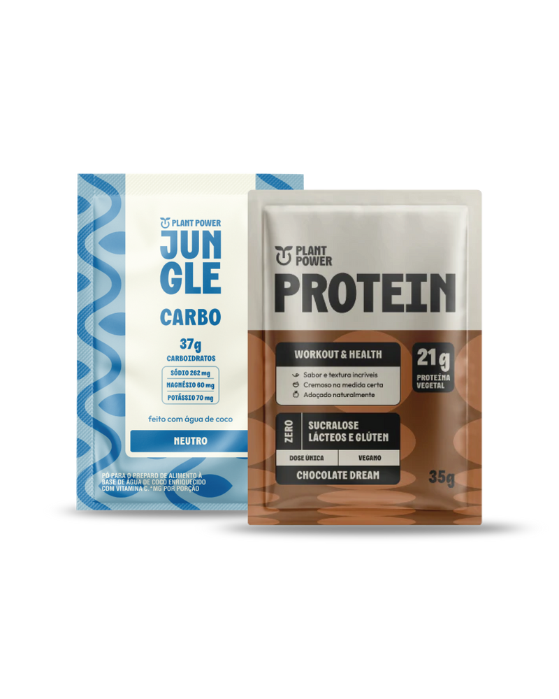 Jungle Carbo Neutro Sachê 40g (10 unidades) + Protein Chocolate Dream Sachê 35g (10 unidades)