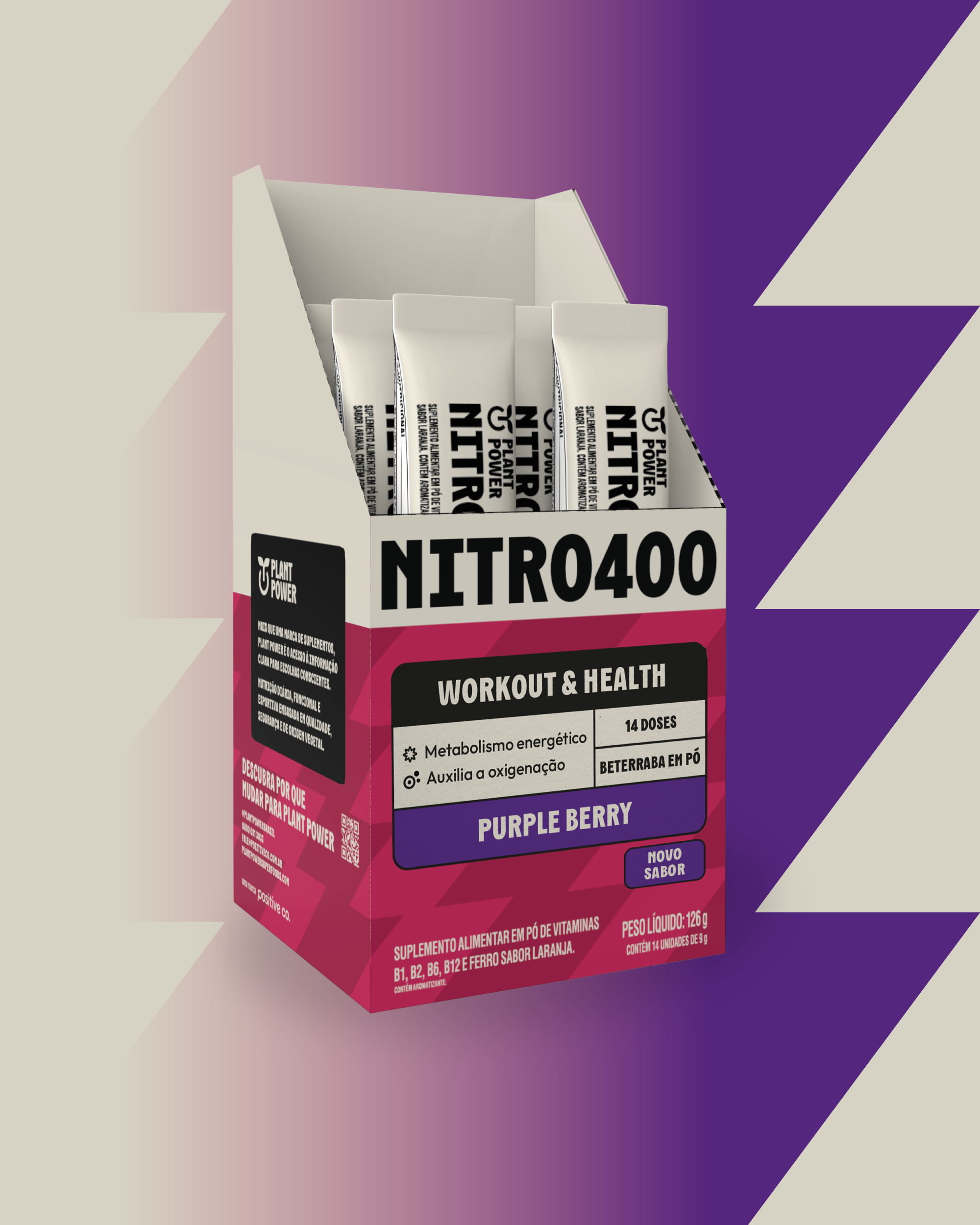 Nitro400 Purple Berry Sachê 9g (14 unidades)