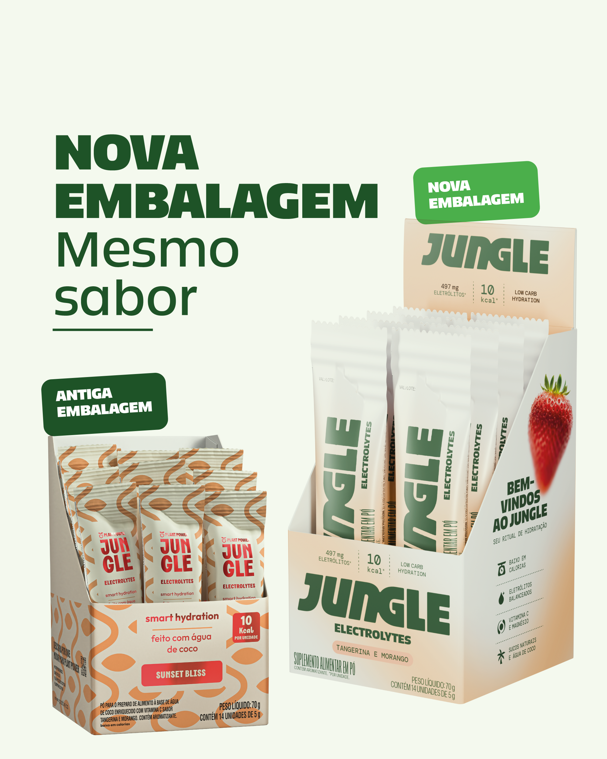 Jungle Electrolytes Tangerina e Morango 5g (14 unidades)