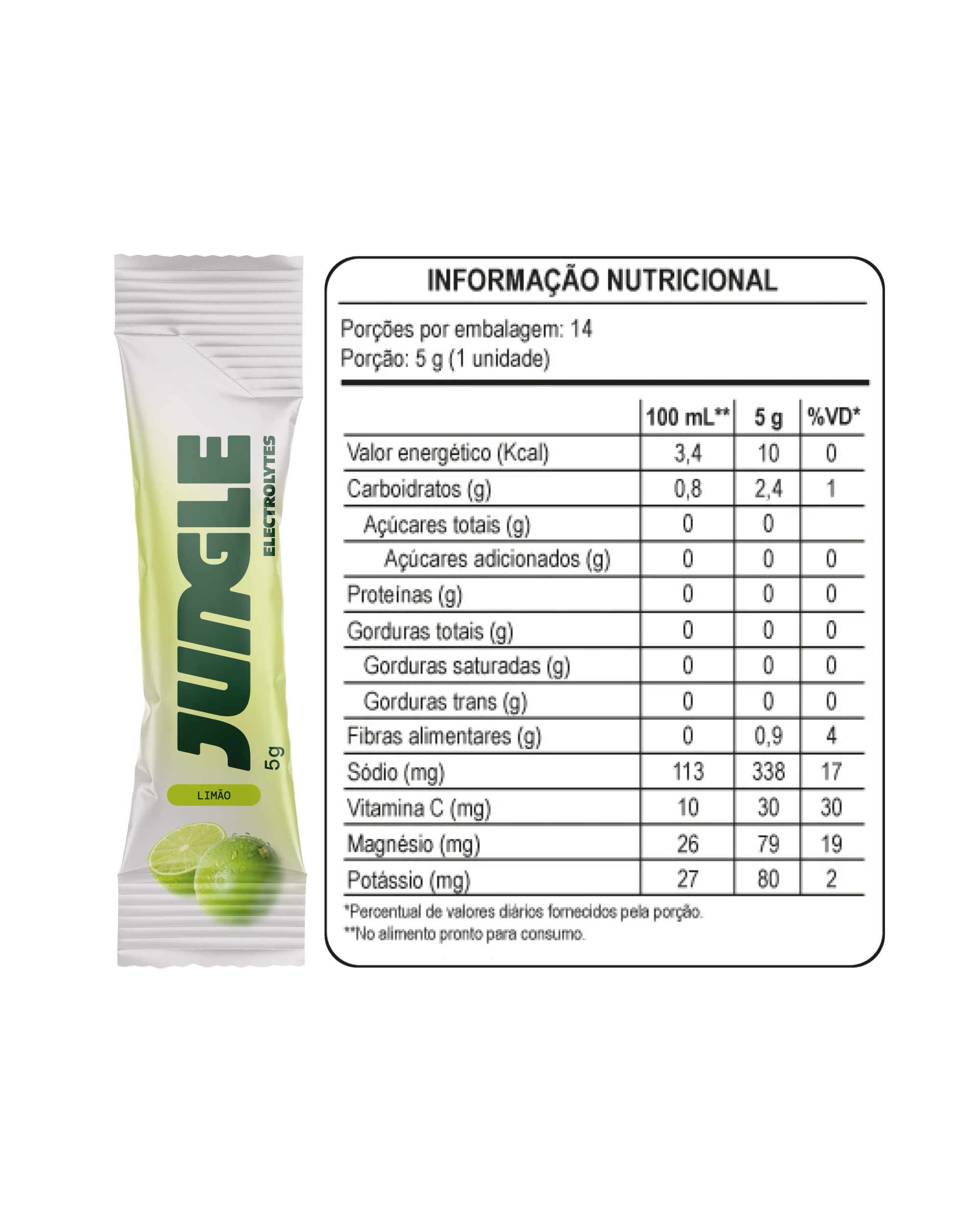 Jungle Electrolytes Limão 5g (14 unidades)