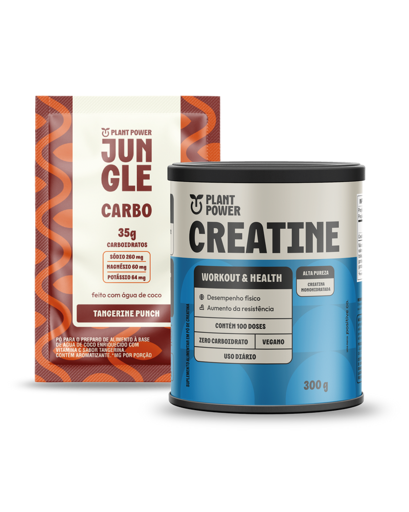 Jungle Carbo Tangerina Sachê 40g (10unid) + Creatine 300g