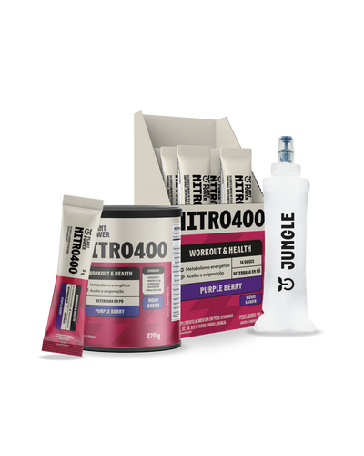 Kit Performance (1 Lata + 1 Caixa Nitro400 Purple Berry + Flask)