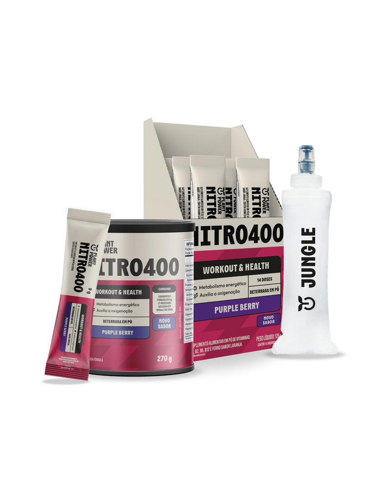 Kit Performance (1 Lata + 1 Caixa Nitro400 Purple Berry + Flask)
