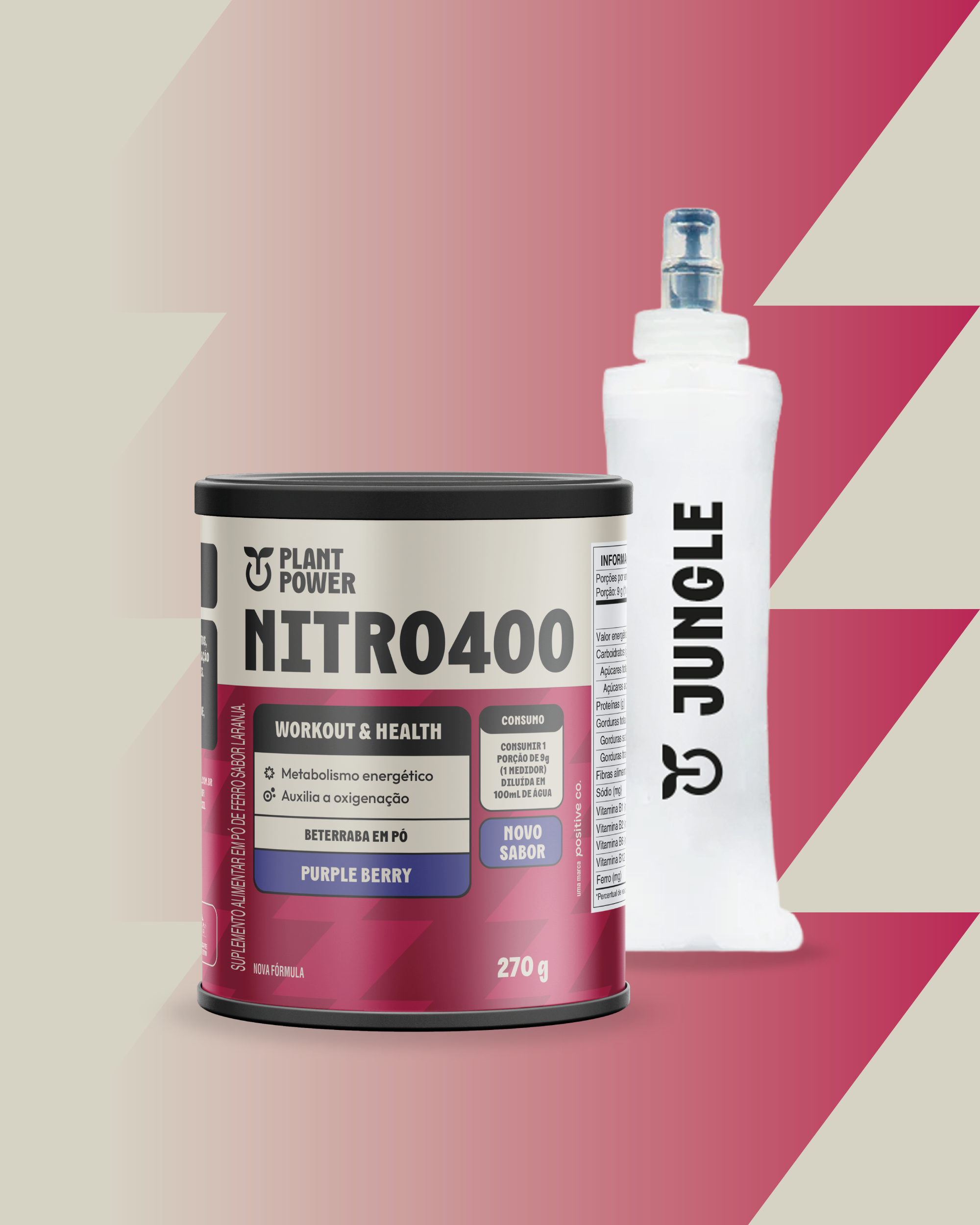 Kit Performance (1 Lata + 1 Caixa Nitro400 Purple Berry + Flask)