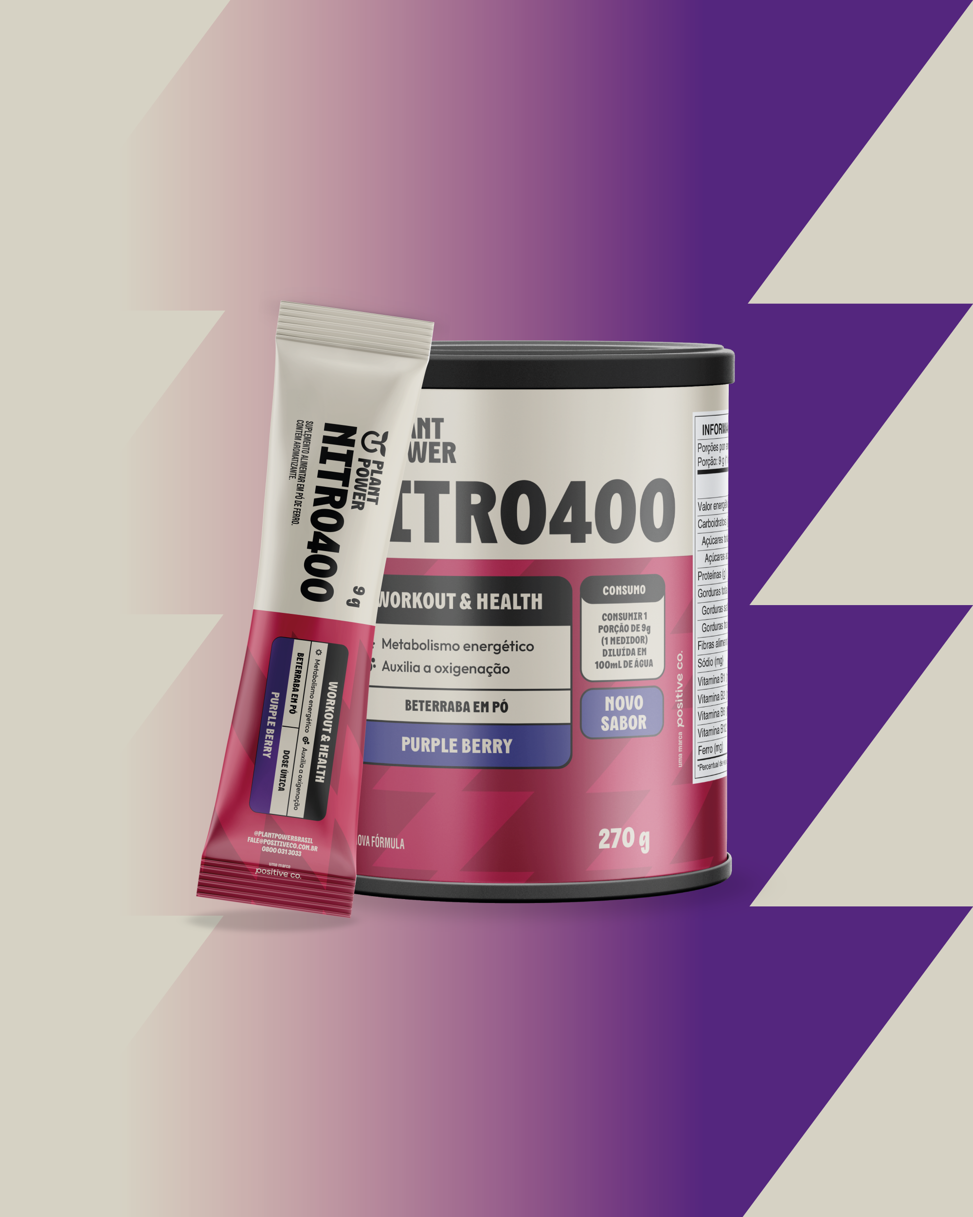 Kit Performance (1 Lata + 1 Caixa Nitro400 Purple Berry + Flask)