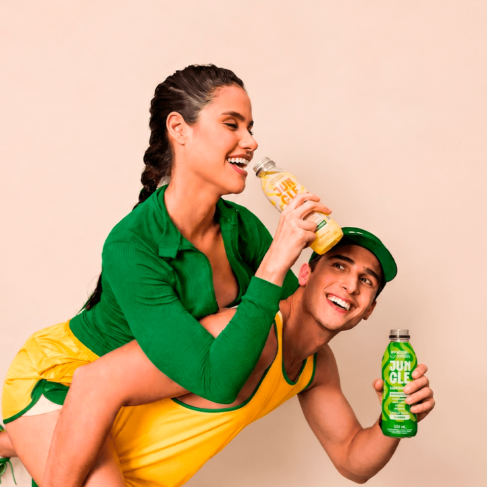 Combo Jungle Verde e Amarelo Garrafa - Abacaxi/Hortelã Electrolytes + Limonada Carbo (12 Garrafas)
