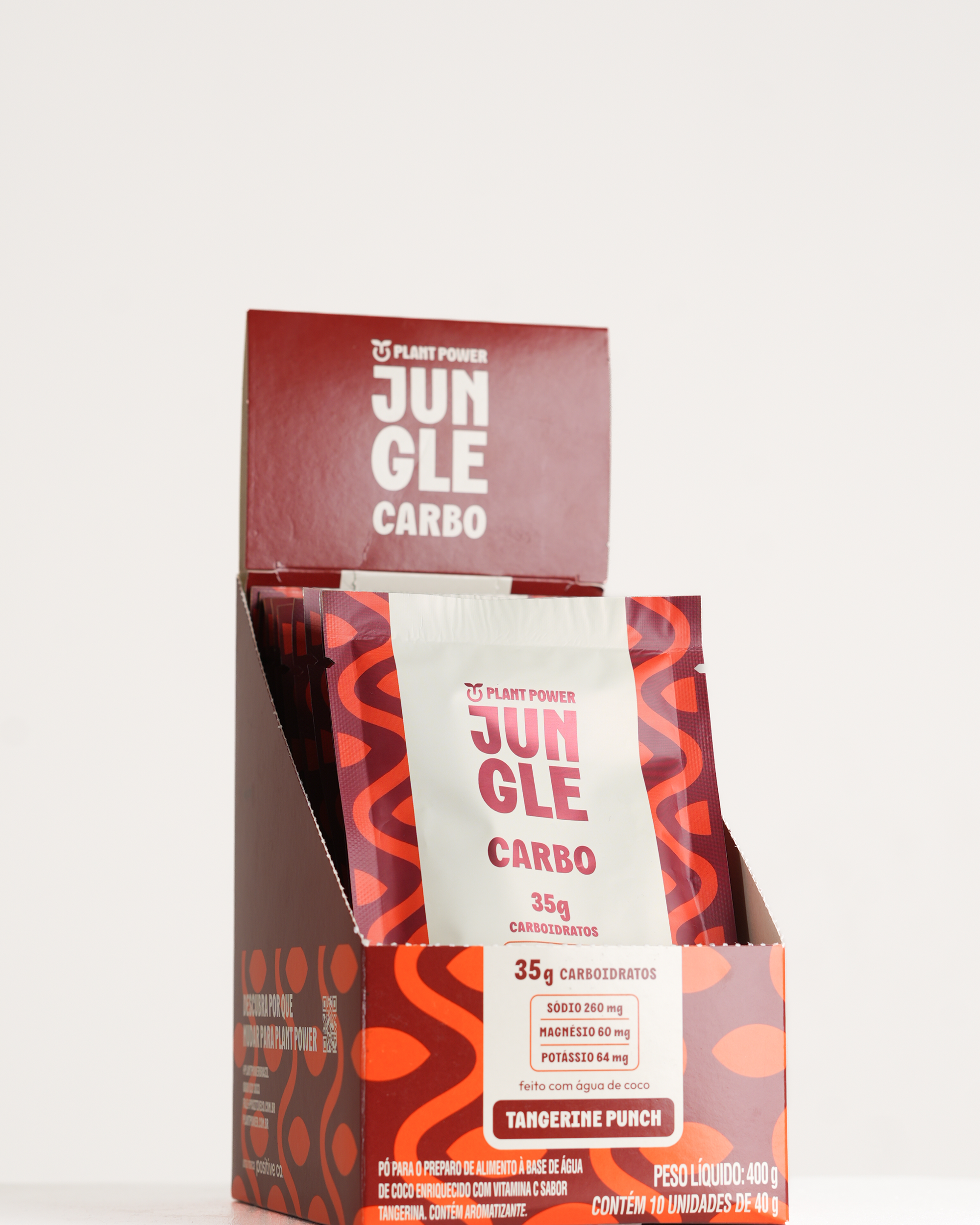 Jungle Carbo Tangerina Sachê 40g (10unid) + Jungle Electrolytes Morango e Limão 5g (14unid)