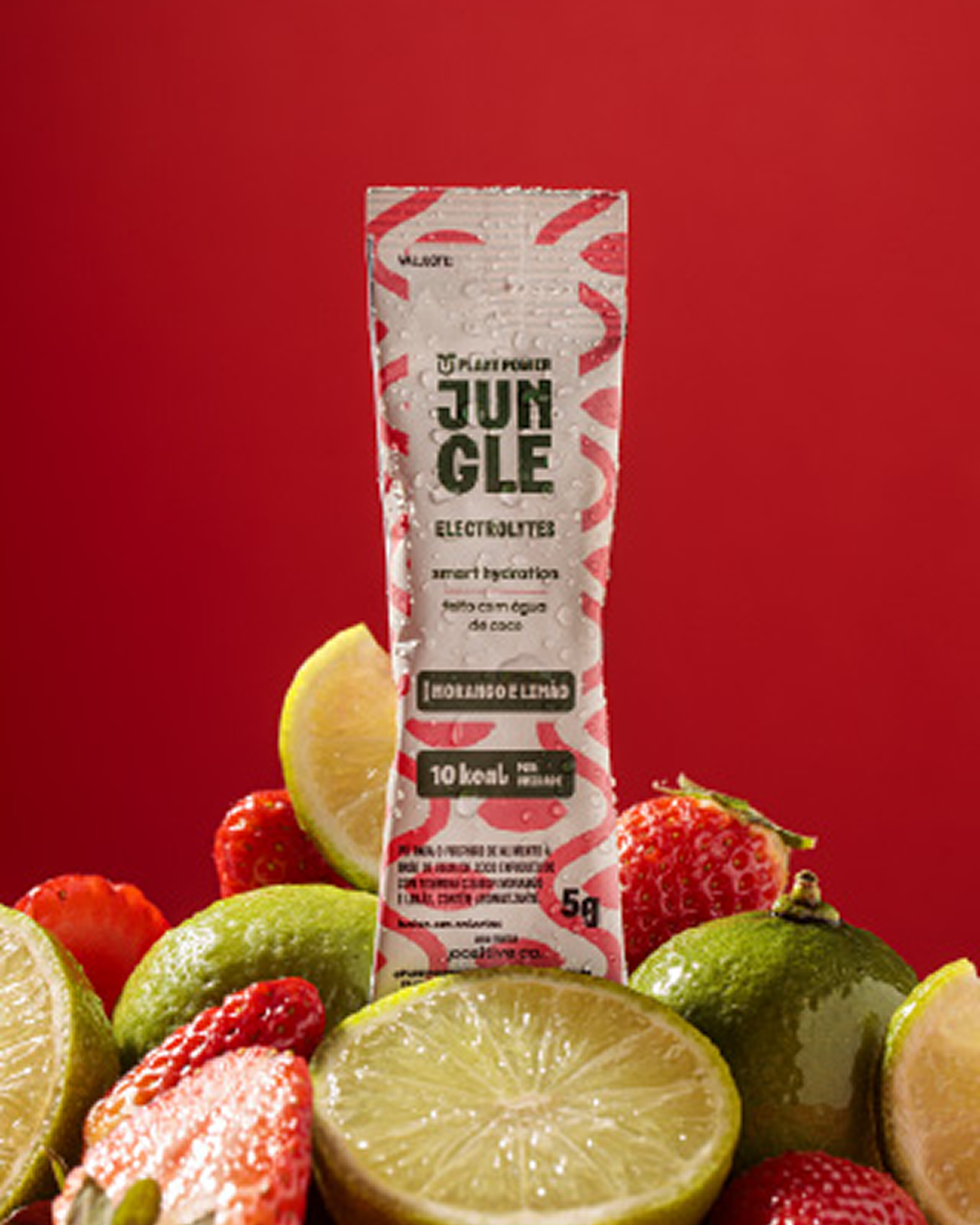 Jungle Carbo Tangerina Sachê 40g (10unid) + Jungle Electrolytes Morango e Limão 5g (14unid)
